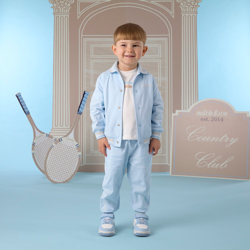 Mitch & Son Boys Blue Twill Bomber Jacket - Santiago (MS26404)