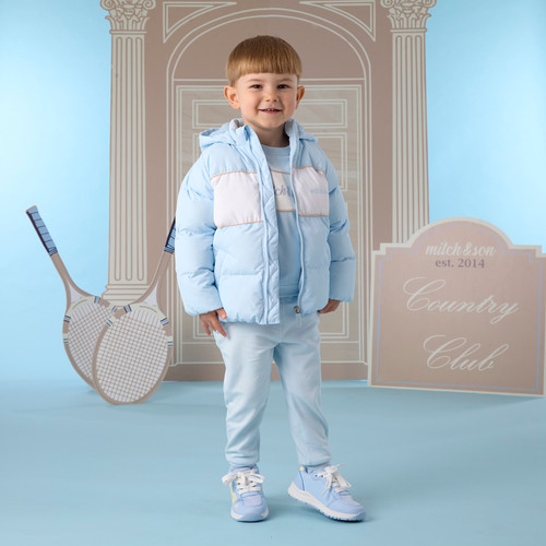 Mitch & Son Boys Blue Fur Hooded Jacket - Steven (MS26401)