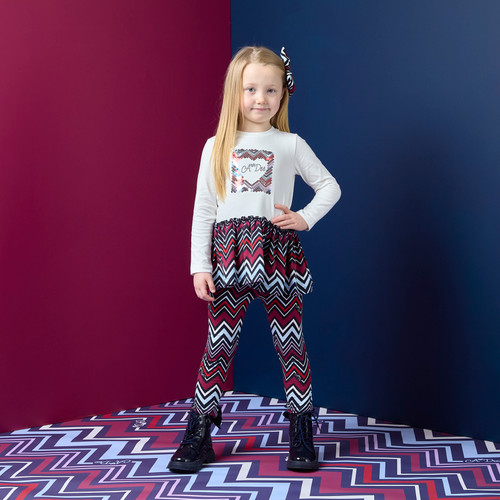 ADEE Girls CRISSY Chevron print peplum legging set W263521