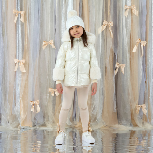 ADEE AVERY Snow White Short fur trim jacket W262206