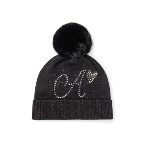 ADEE W261909 APRIL Black Pom pom hat