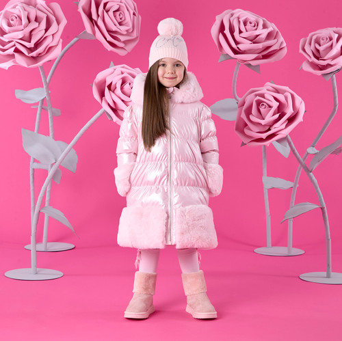 ADEE AURORA Long fur trim jacket W261203