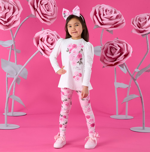 ADEE AYLA Rose print insert legging set W261502