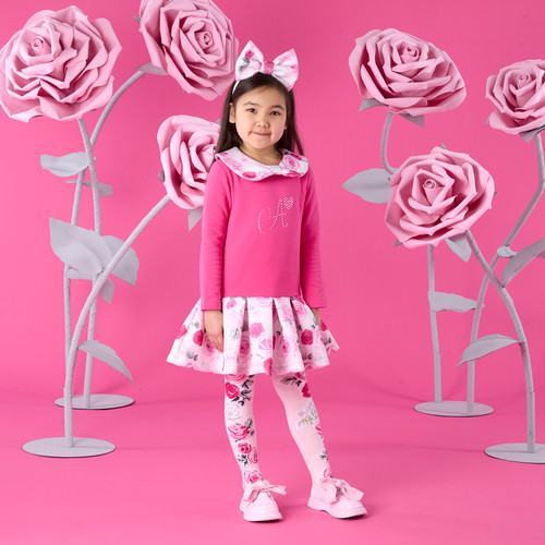 ADEE ASPEN Rose print drop waist dress W261701