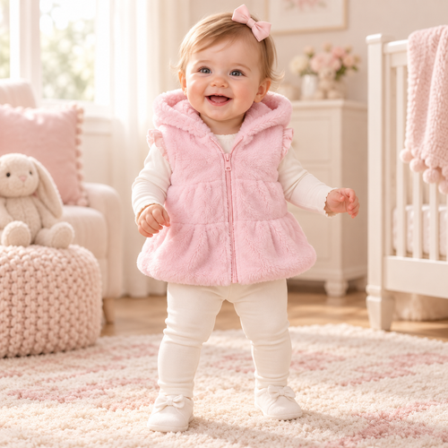 Mintini Girls GILET-PINK MB7505