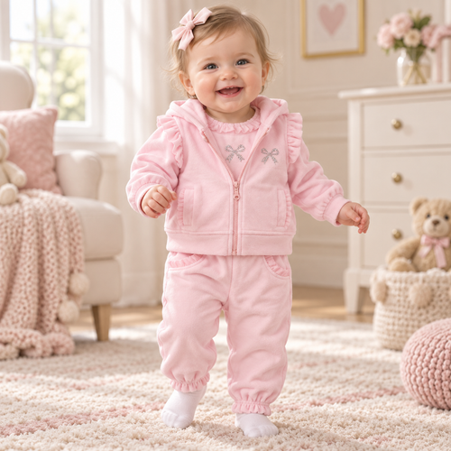 Mintini Girls 3PC JOGSET-PINK MB7498