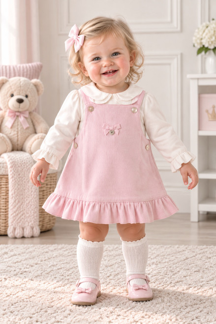 Mintini Girls TOP & PINAFORE-PINK MB7449
