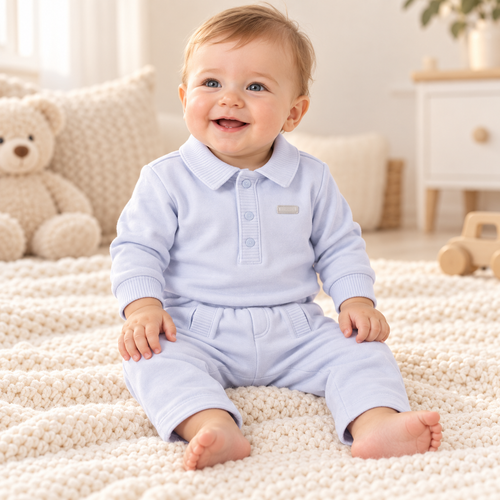 Mintini Boys POLO & TROUSER-BLUE MB7359