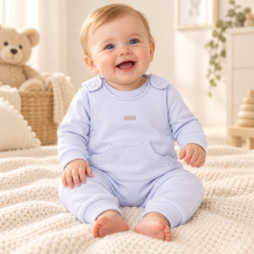 Mintini Boys TOP & DUNGAREE-BLUE MB7357