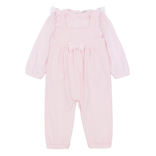 Blues Baby Girls Pink Dungaree Set BB3199