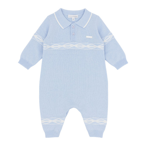 Blues Baby Boys Blue Knitted Romper BB3162