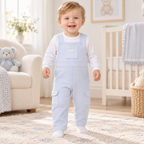 Blues Baby Boys Blue Dungaree Set BB3228