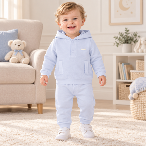 Blues Baby Boys Blue Hoodie Set BB3229