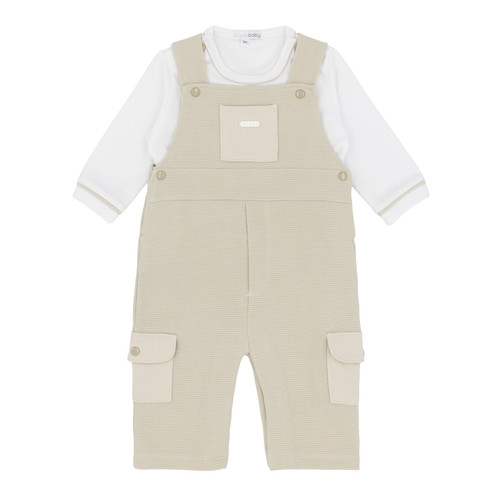 Blues Baby Boys Beige Dungaree Set BB3233