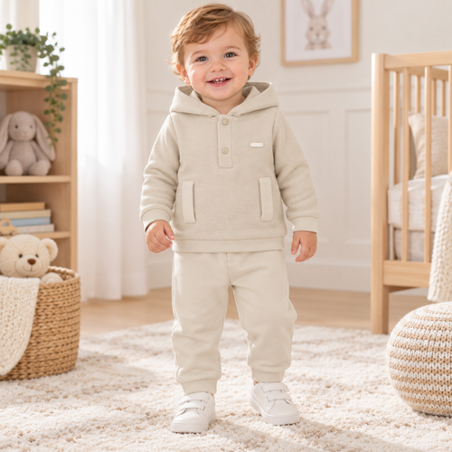 Blues Baby Boys Beige Hoodie Set BB3234