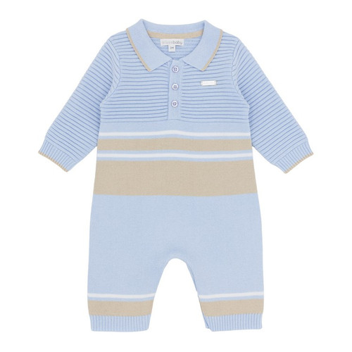 Blues Baby Boys Blue Knitted Romper BB3136
