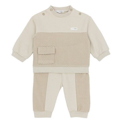 Blues Baby Boys Beige Jog Set BB3224