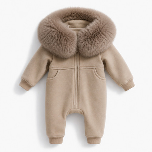 Kinder Boutique Aaron Faux Fur Hood All in One - Beige