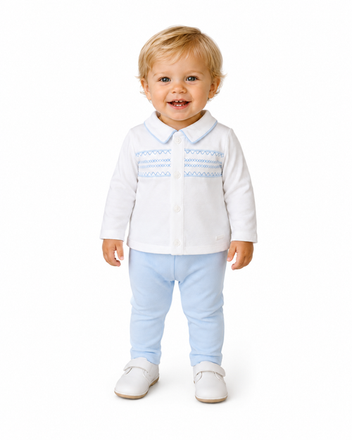 Amore Boys Blue Smocked 2 Piece Set AM0122