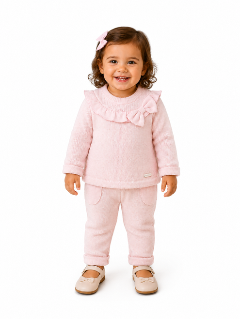 Amore Girls Pink Knitted 2 Piece set AM0126