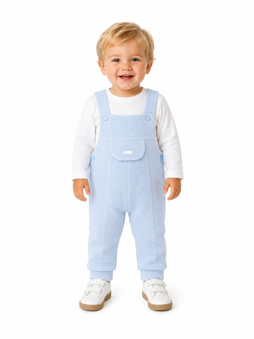 Amore Boys Blue Knitted Dungaree Set AM0132