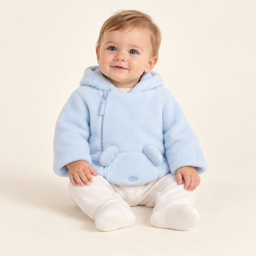 Emile et Rose - Axel Baby Boys Blue Fleece Winter Jacket