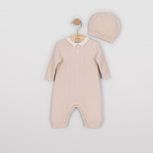 Emile et Rose - Munro Boys Stone Knit All In One & Hat