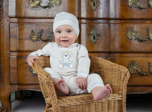 Emile et Rose - Milo Boys Stone Knit All In One & Hat