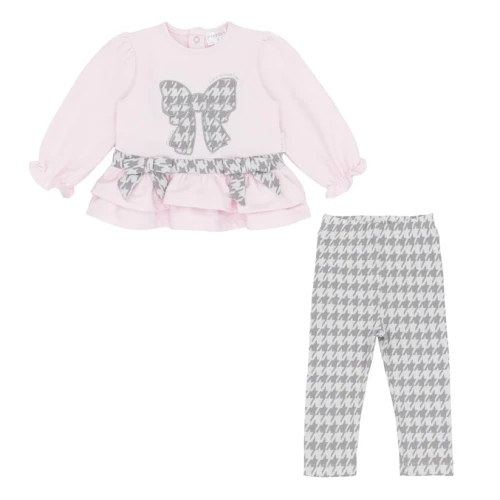 Pastels & Co Girls Pink Charming Classic Frill Legging Set - Shania