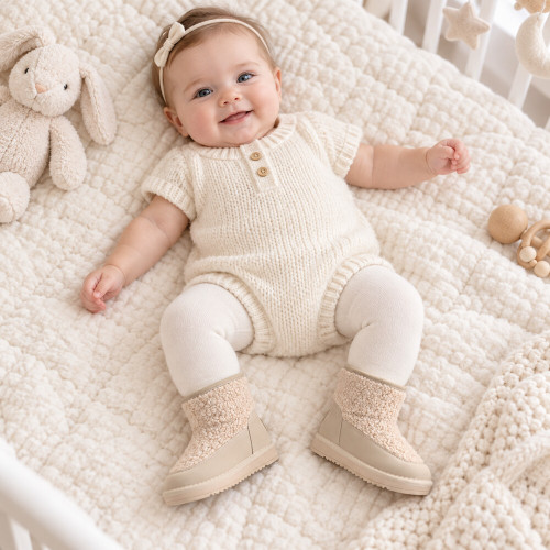 Little A Teddie Boucle Boot - Beige
