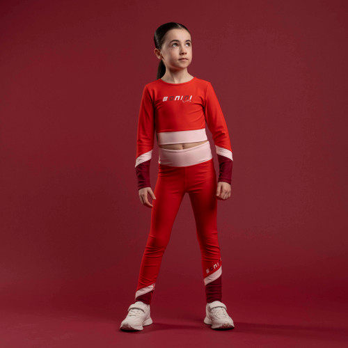 ADee Bonini BNA824 Motion Long sleeve panel top - Red