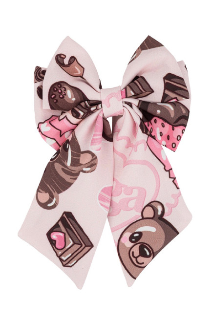 DAGA 10793 Chocolate Teddy Hair Bow Clip