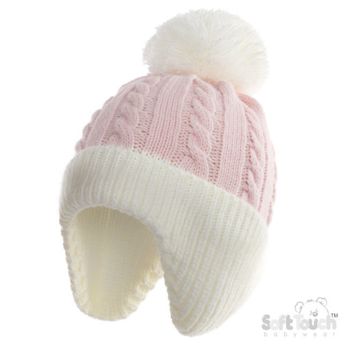 Soft Touch  H714-BP Pink Acrylic  Cable Knit Hat