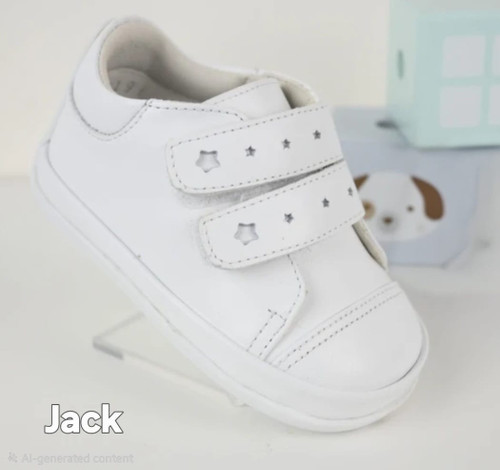Pex Boys White Leather Shoe - Jack