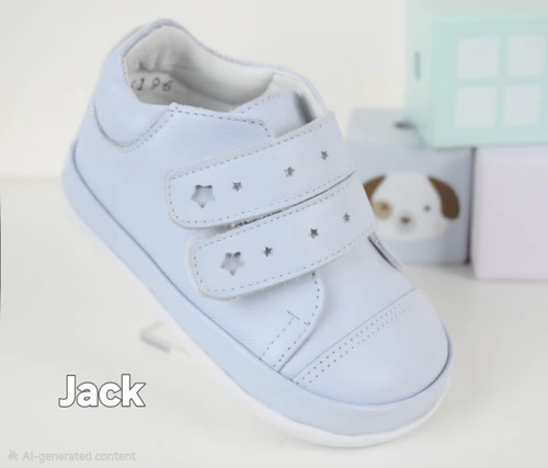 Pex Boys Blue Leather Shoe - Jack