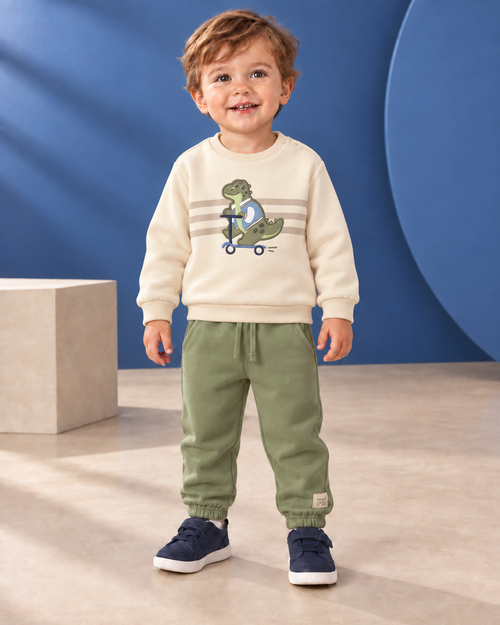 Mayoral Boys Track Suit 2 x bottoms 831 Cream/Green