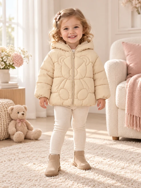 Mayoral Girls teddy bear quilted jacket 438