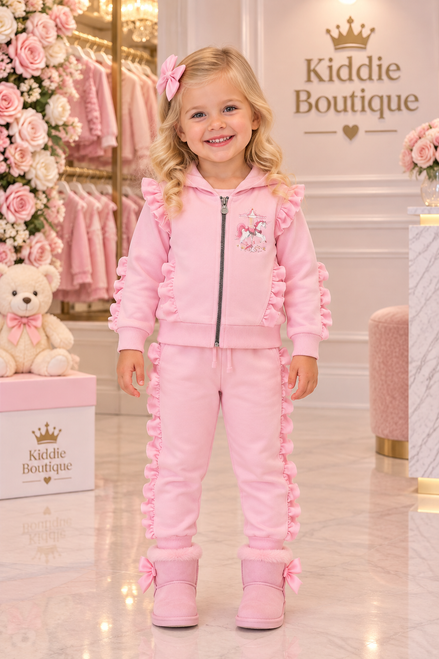 Giorgio Bambini Girls Carousel Track Suit Pink YG216