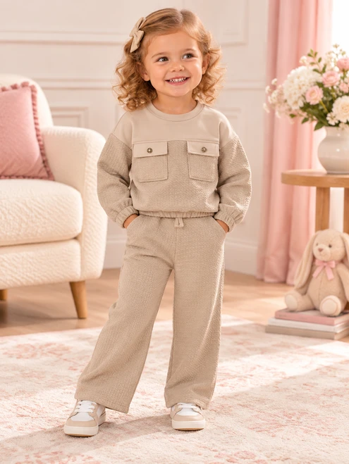 Mayoral Girls Beige Padded 2 Piece Trouser Set 816