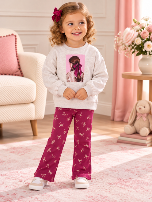 Mayoral Girls Raspberry Bow Legging Set 738