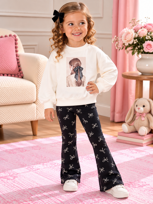 Mayoral Girls Black Bow Legging Set 4738
