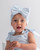 Caramelo 104583  Baby Girls Gingham Flower Turban - Sky