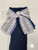 Meia Pata Navy Knee School sock with Satin & Lace Bow 1123M