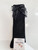 Meia Pata Black Knee High School Socks with Organza & Satin Bow 1116M