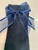 Meia Pata Navy Knee High School Socks with Organza & Satin Bow 1116M