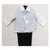 PALE BLUE/BLACK SILVER DOT WAISTCOAT SUIT - R034