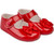Baypods B604 - Girls Red Soft Sole Shoes with Picot Bow