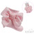 S126-P SOFT TOUCH RIBBED ANKLE SOCKS with LARGE VELVET BOW - PINK