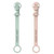 Matchstick Monkey Double Soother Clip - Mint Green and Dusky Pink