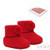 SOFT TOUCH FINE KNIT POM POM BOOTEES - RED